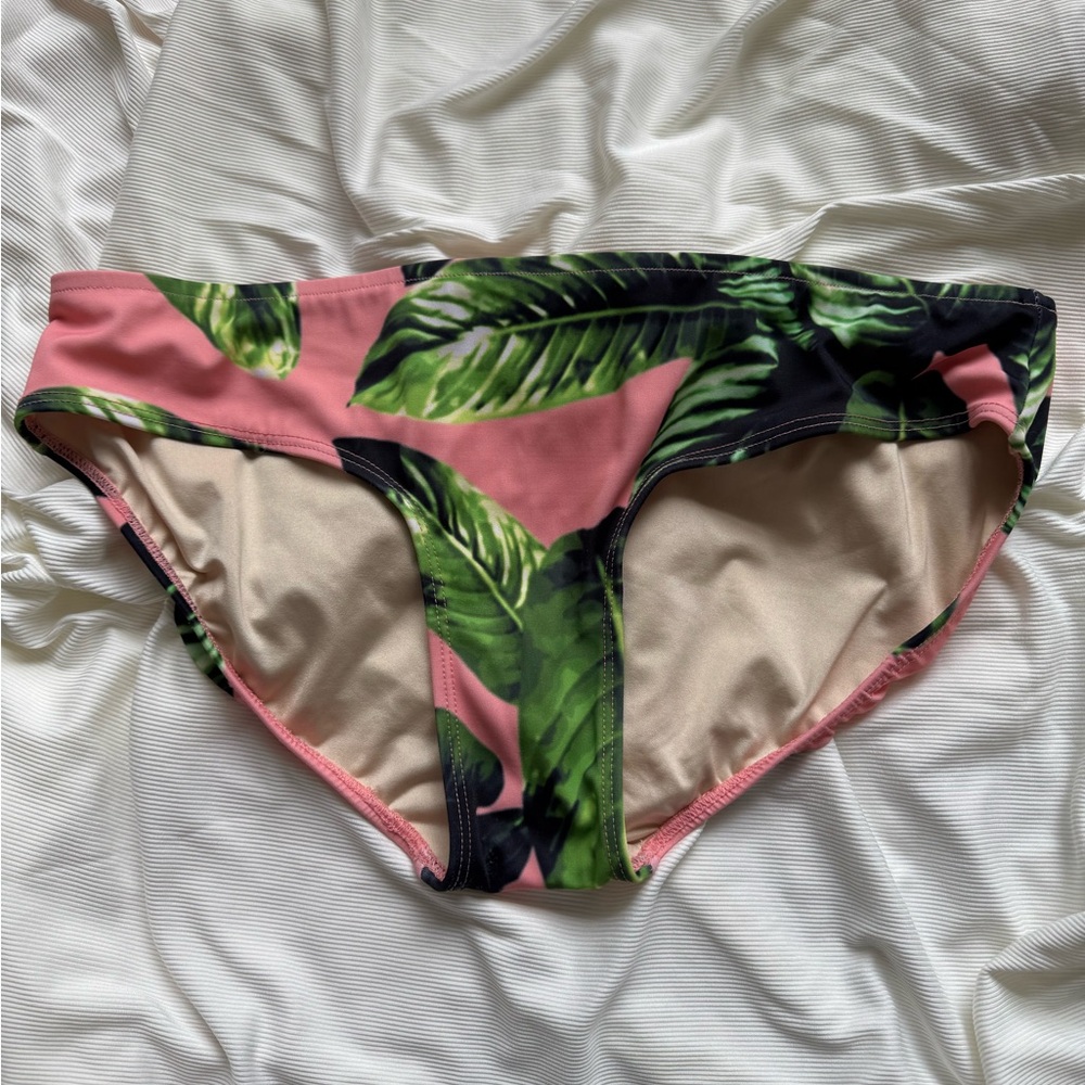Albion Fit Tropical Leaf Print Bikini Bottom